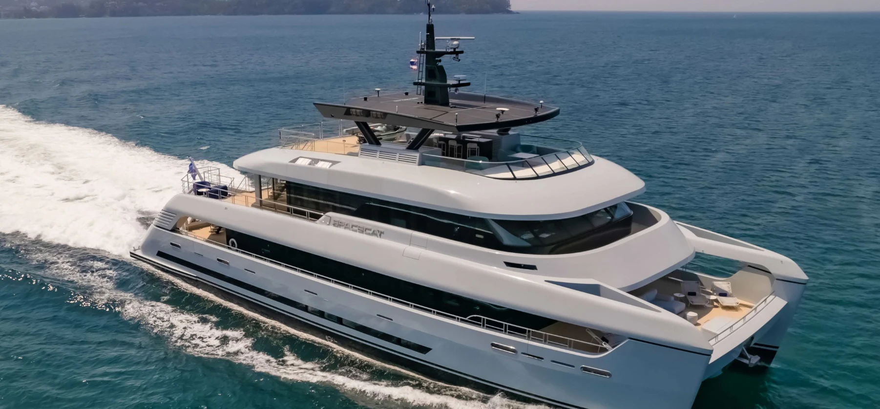 a boat on the water aboard SILVERCAT Yacht for Sale