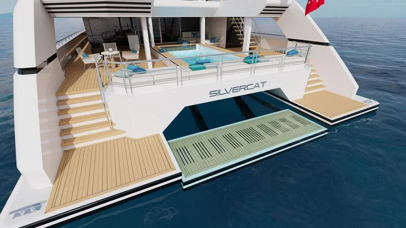 a boat on the water aboard SILVERCAT Yacht for Sale