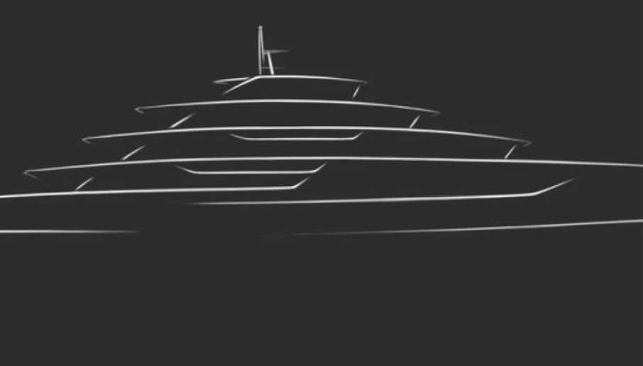 a black screen with a white line aboard SILVER FOX Yacht for Sale
