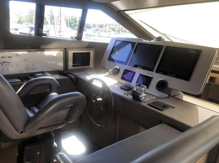 a vehicle with computers on it aboard FERRETTI F800/27 Yacht for Sale