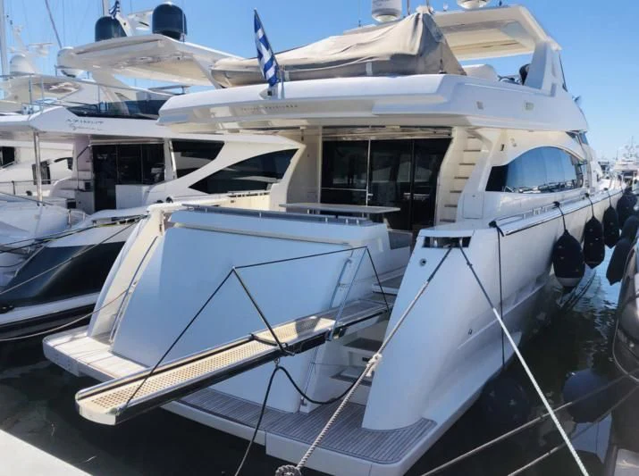 a few boats docked aboard FERRETTI F800/27 Yacht for Sale