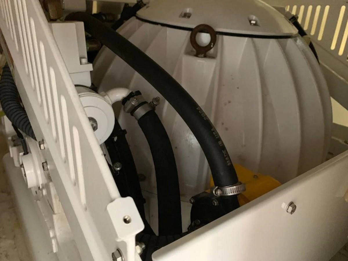 a machine with a large metal cylinder aboard FERRETTI F800/27 Yacht for Sale