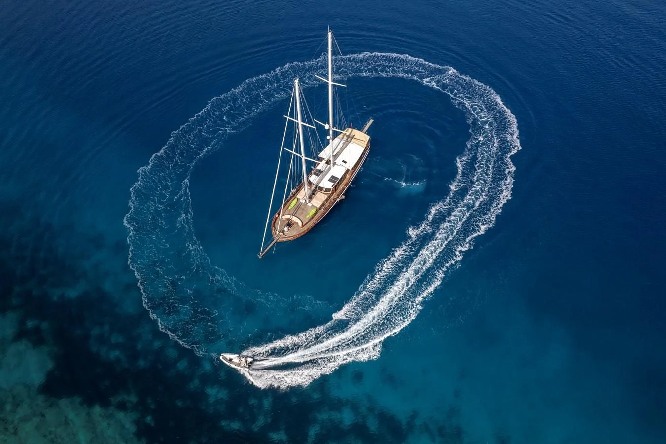 a boat in the ocean aboard L'ORIENT Yacht for Sale