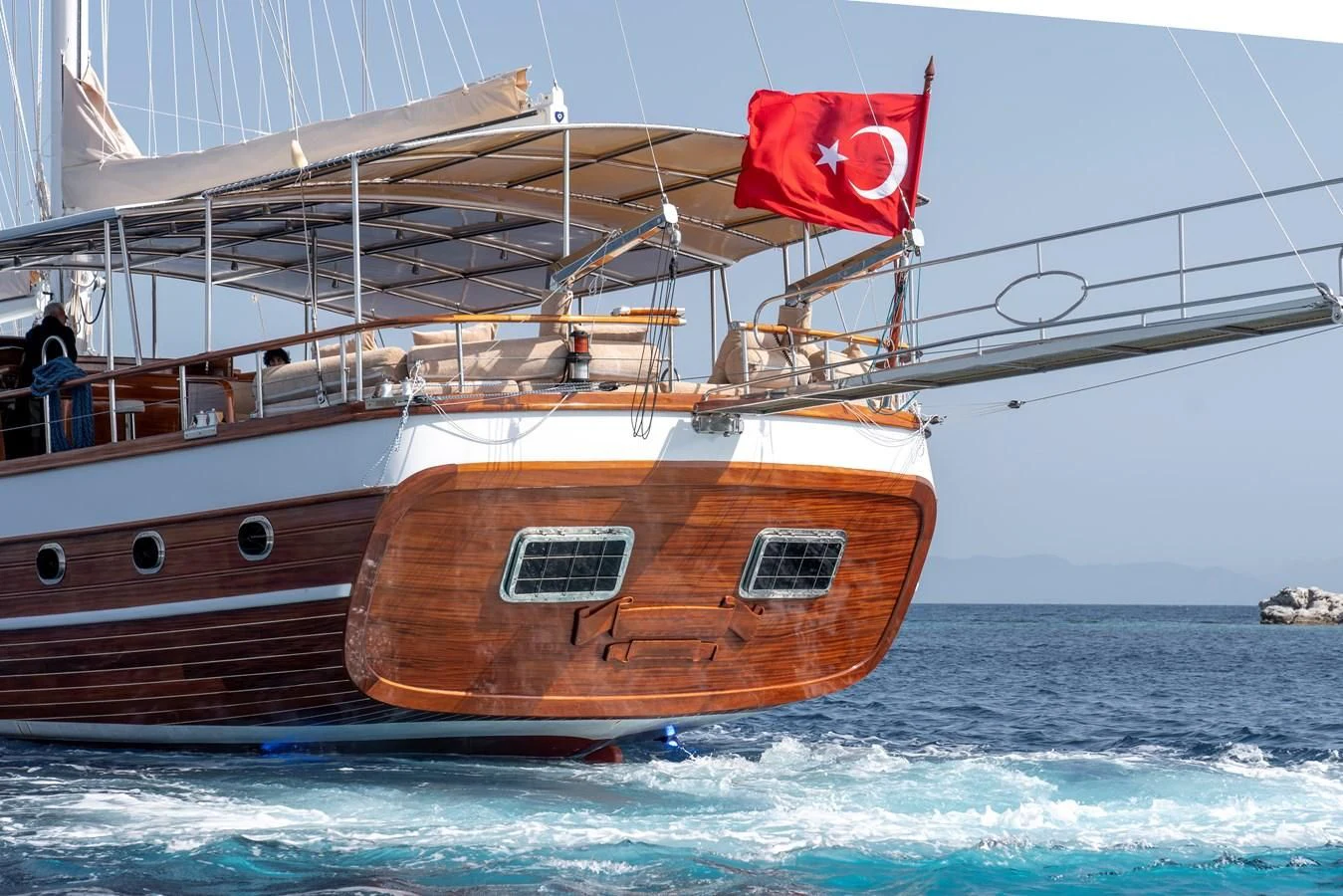 a boat on the water aboard L'ORIENT Yacht for Sale