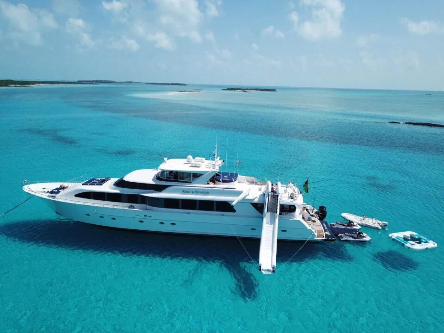 a boat in the water aboard SUPERSTAR Yacht for Charter