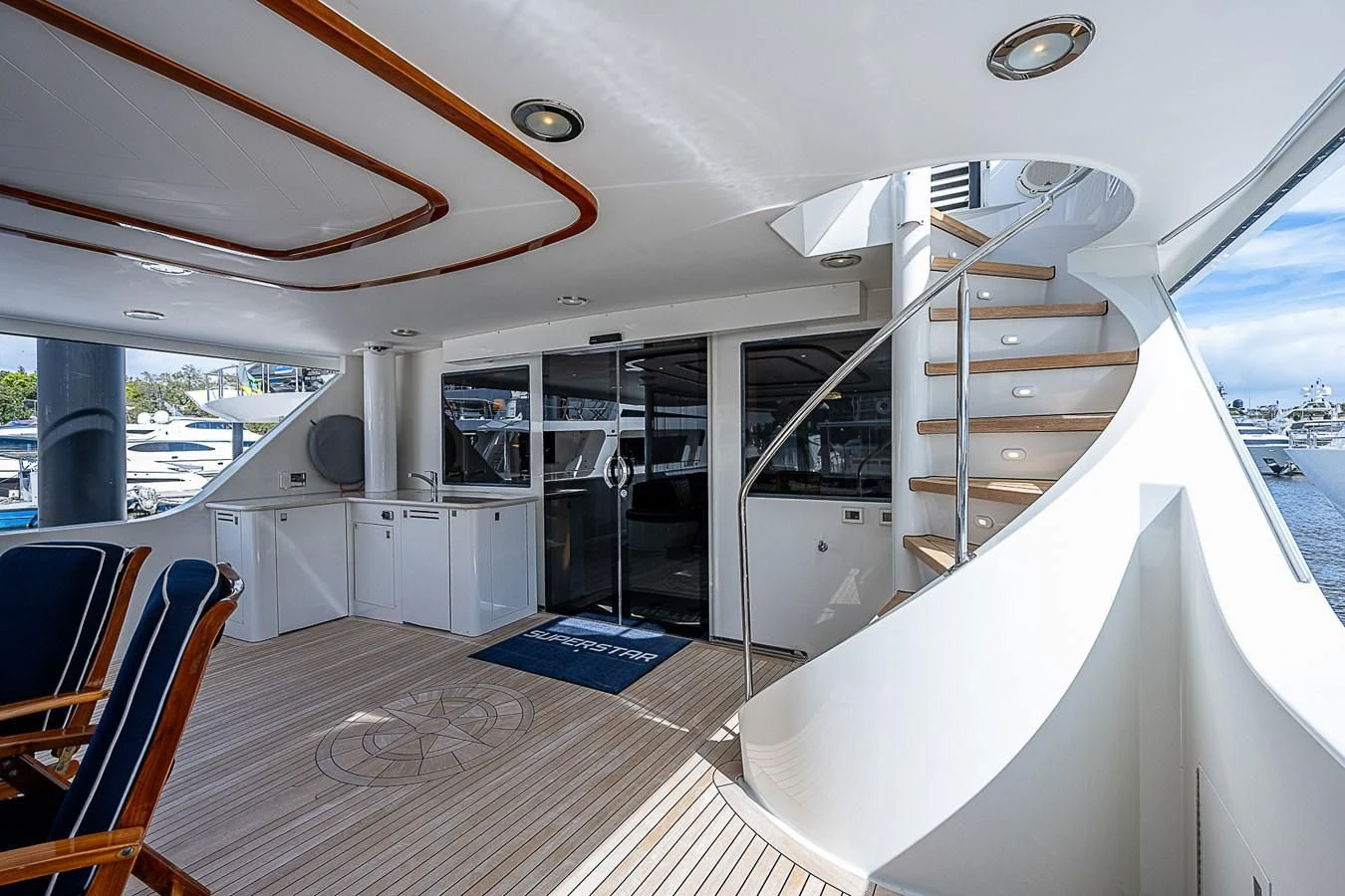 inside of a boat aboard SUPERSTAR Yacht for Charter