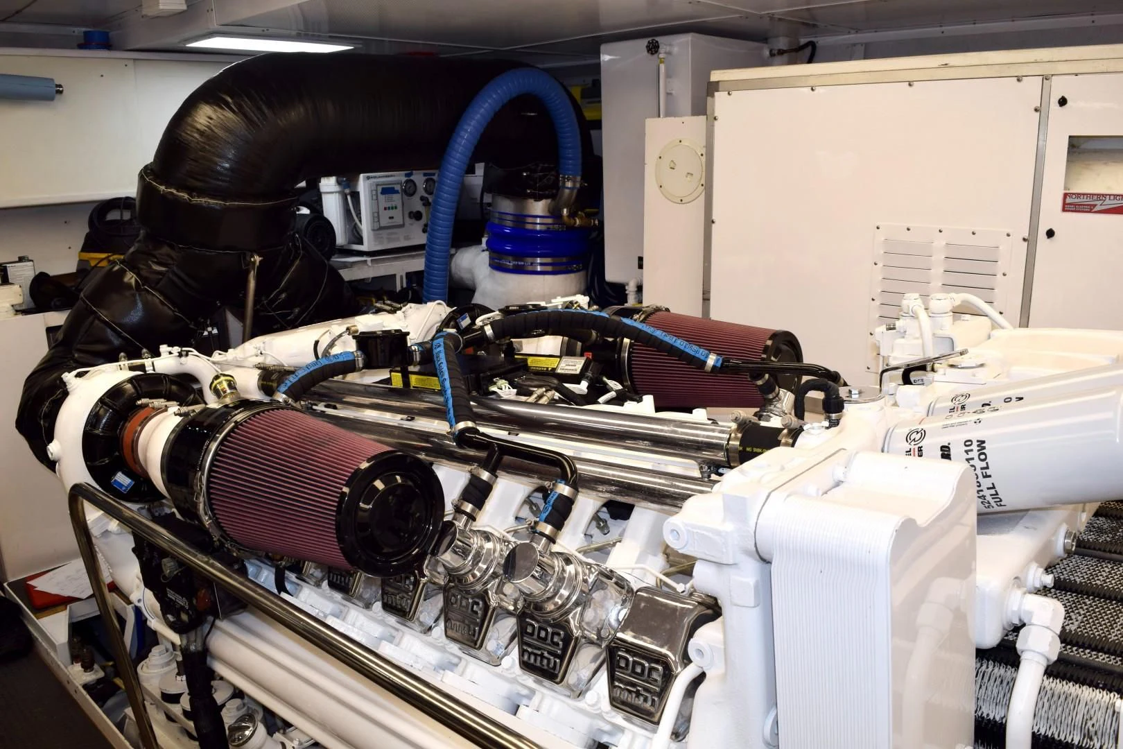 a machine with a large metal pipe aboard SUPERSTAR Yacht for Charter