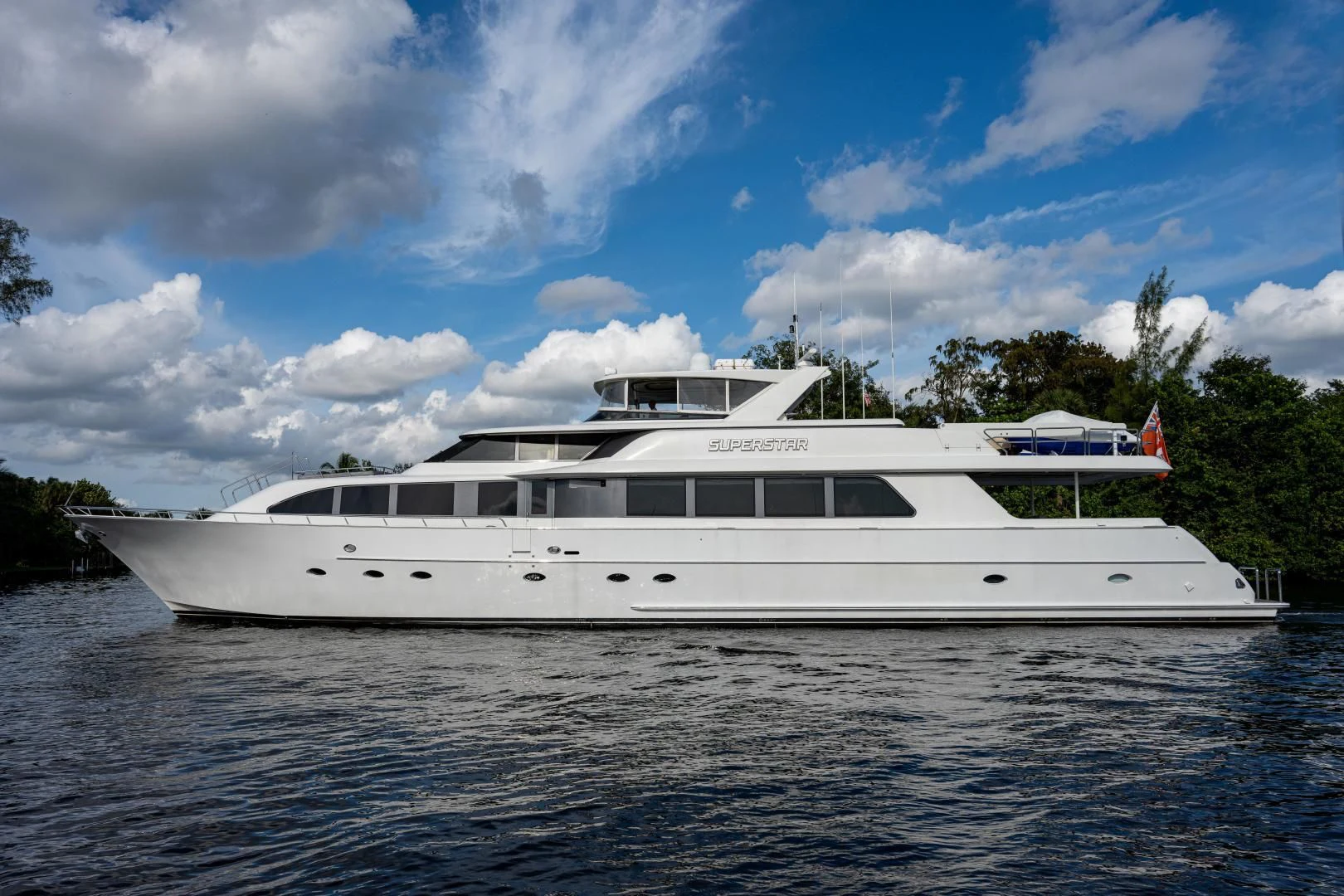 a boat on the water aboard SUPERSTAR Yacht for Charter