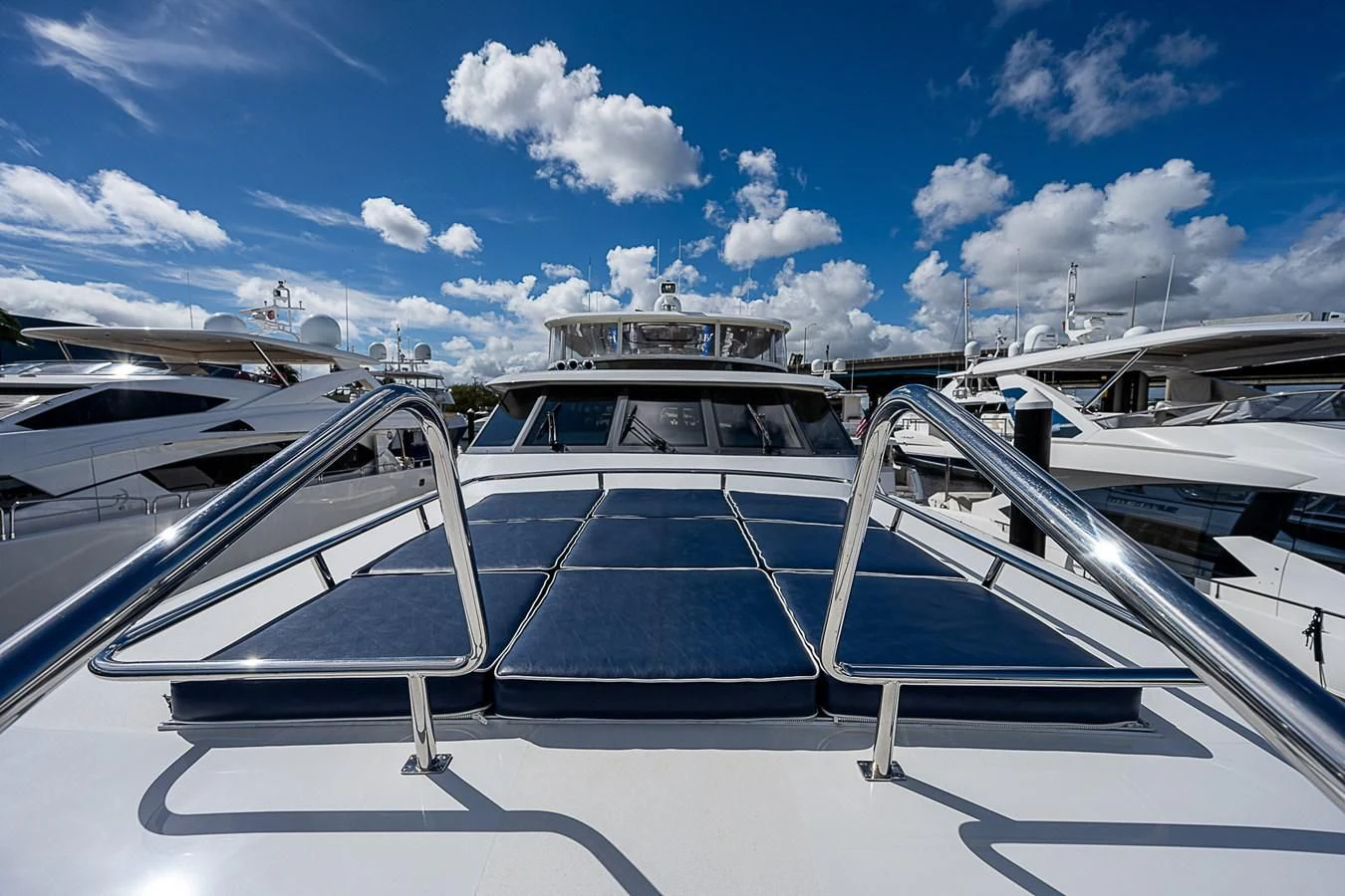 a row of yachts aboard SUPERSTAR Yacht for Charter