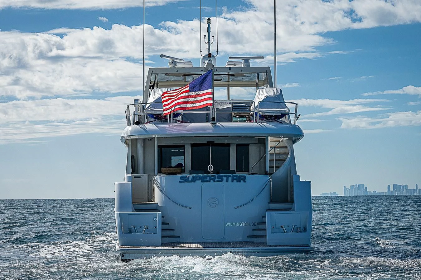a boat in the water aboard SUPERSTAR Yacht for Charter