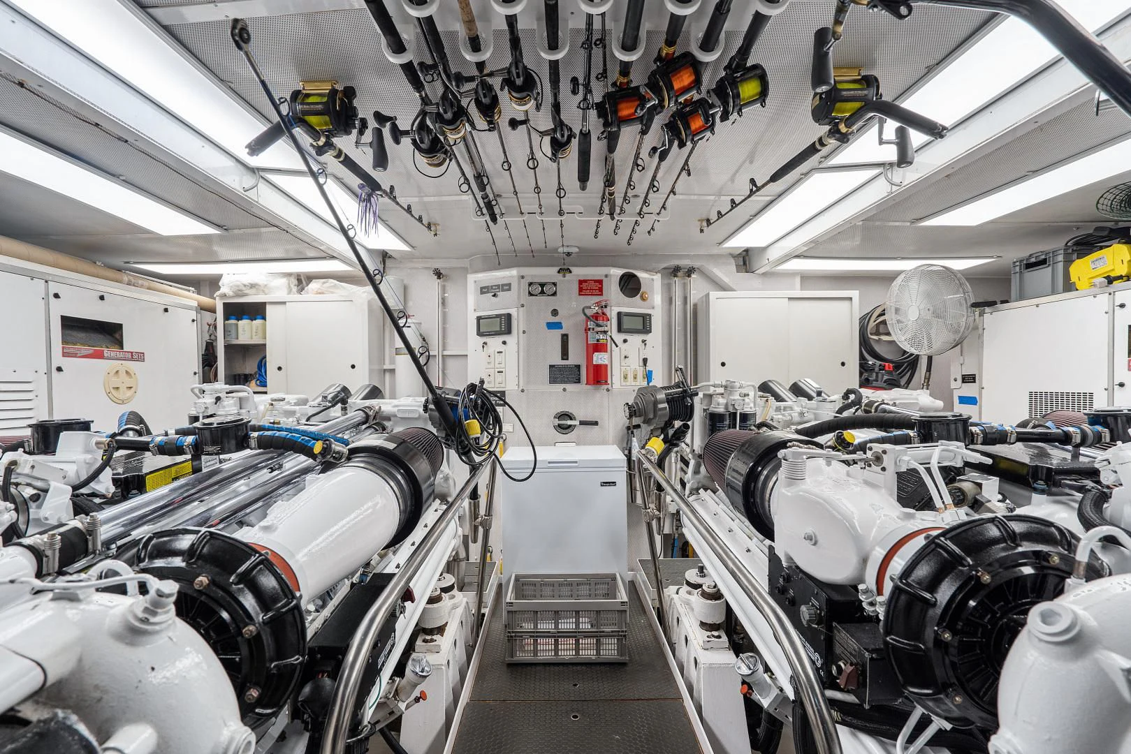 a large room with machinery aboard SUPERSTAR Yacht for Charter