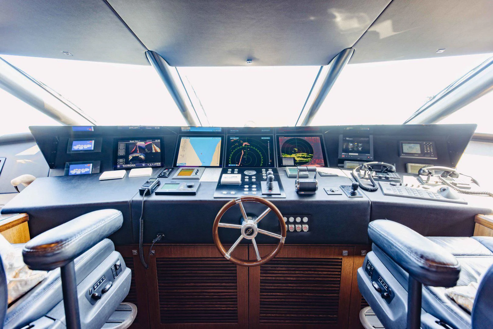 the inside of a vehicle aboard TAYRONA Yacht for Sale