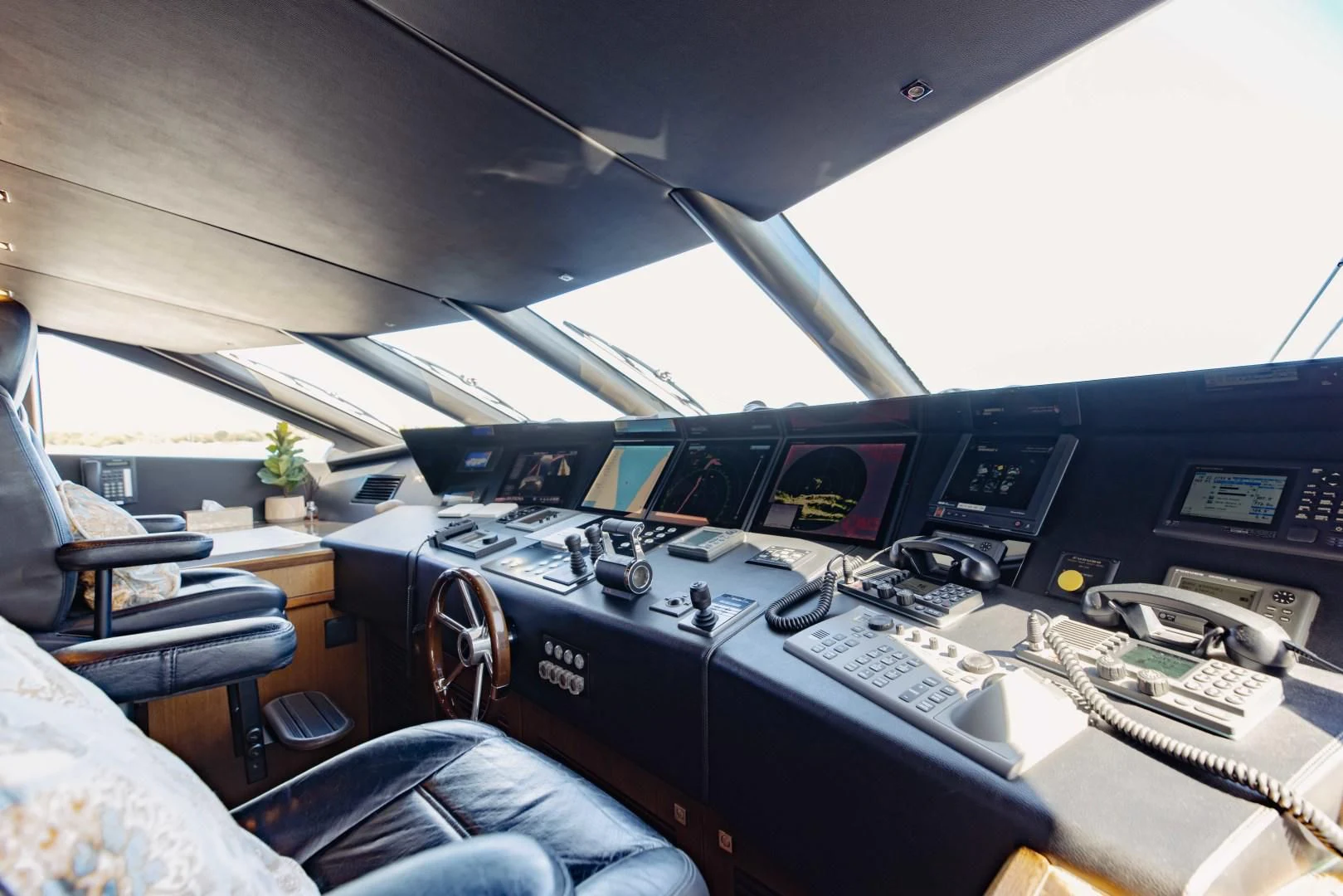 the cockpit of an airplane aboard TAYRONA Yacht for Sale