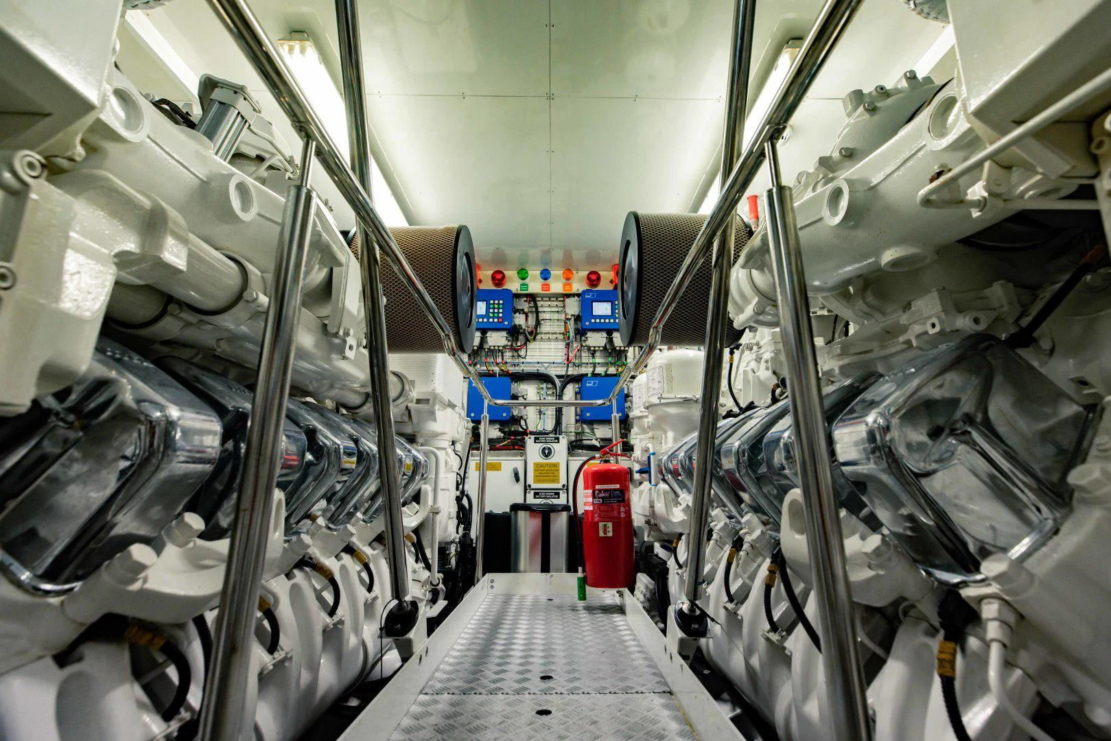 a room with machinery aboard TAYRONA Yacht for Sale