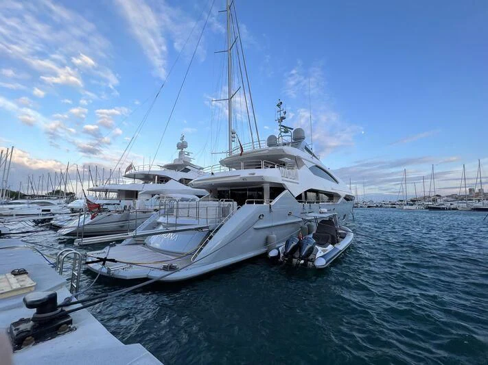 a boat in the water aboard TAYRONA Yacht for Sale