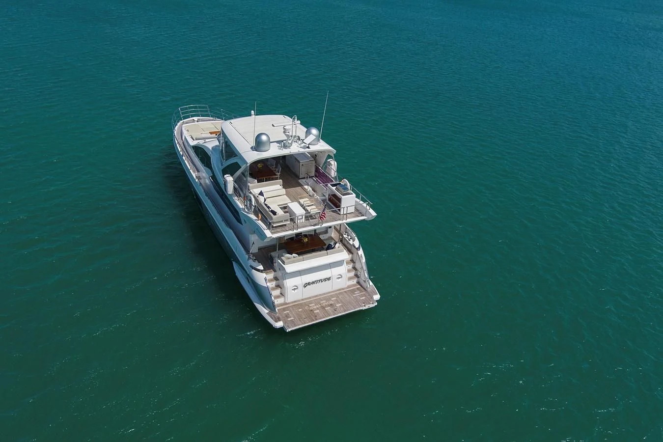 a boat in the water aboard GRATITUDE Yacht for Sale