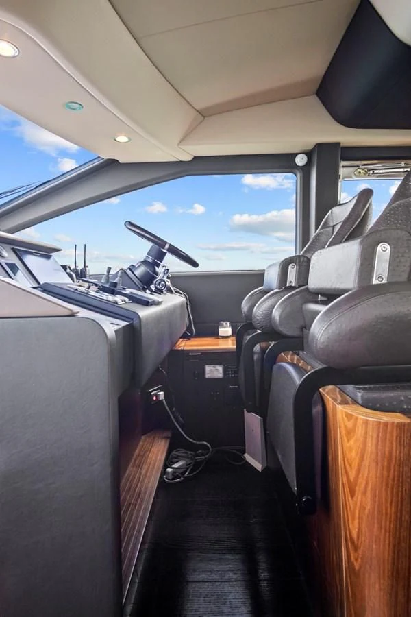 inside of a car with luggage aboard GRATITUDE Yacht for Sale