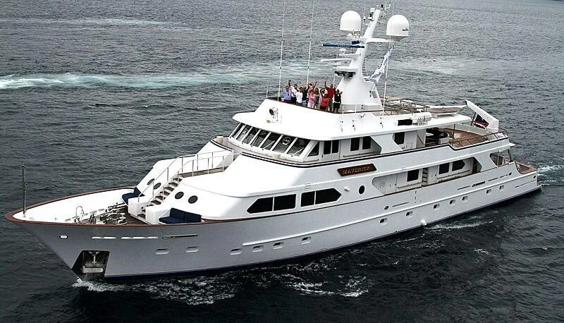 a boat on the water aboard MAVERICK Yacht for Charter