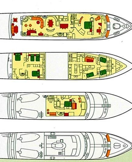 diagram, engineering drawing aboard MAVERICK Yacht for Charter