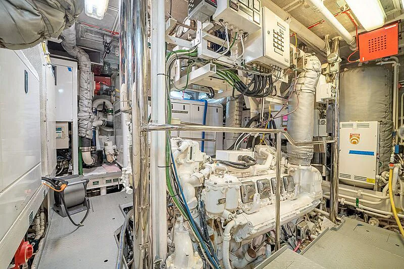 a room with machinery aboard MAVERICK Yacht for Charter