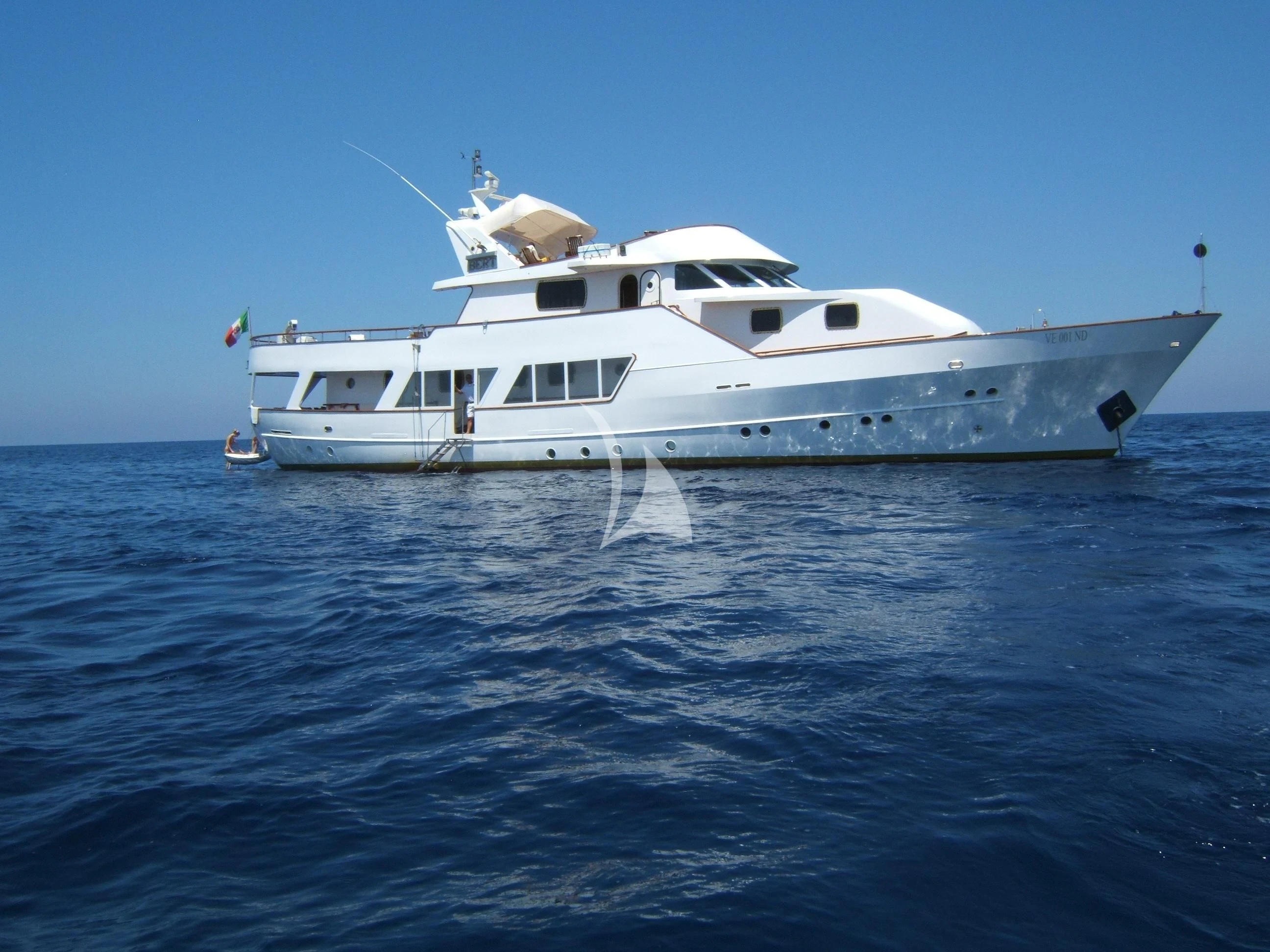 a boat in the water aboard LA VOGLIA MATTA Yacht for Charter