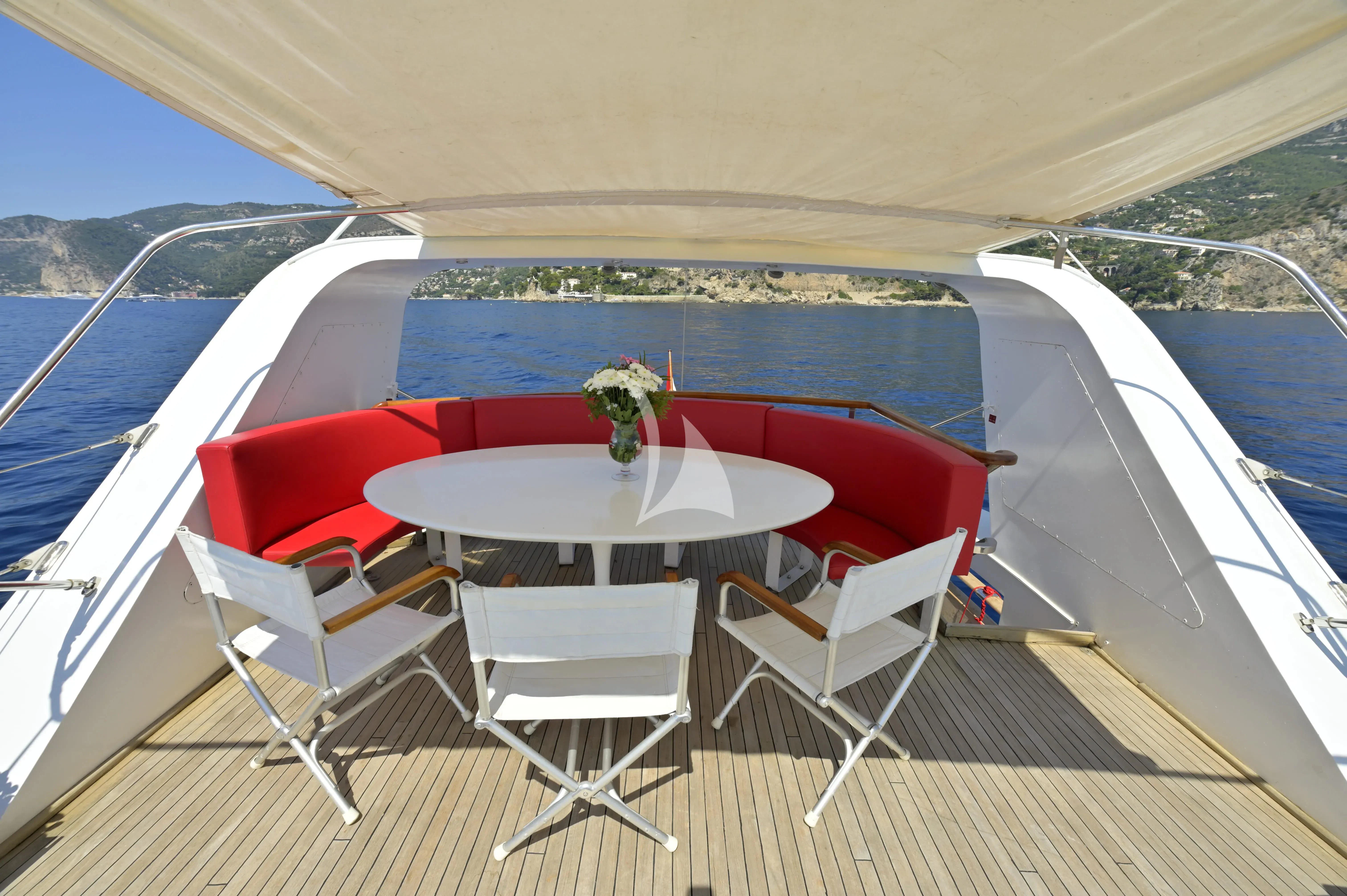 a boat on the water aboard LA VOGLIA MATTA Yacht for Charter