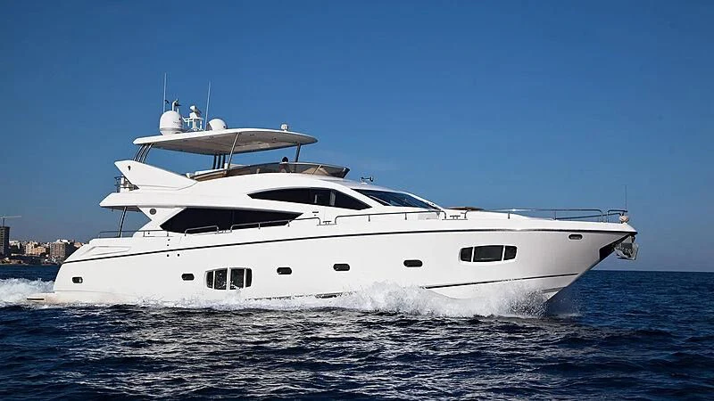 a white yacht on the water aboard SPIRIT OF THE SEA Yacht for Sale