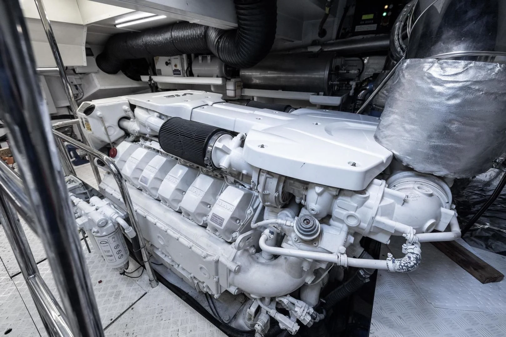 a machine with pipes aboard ADONIS Yacht for Sale