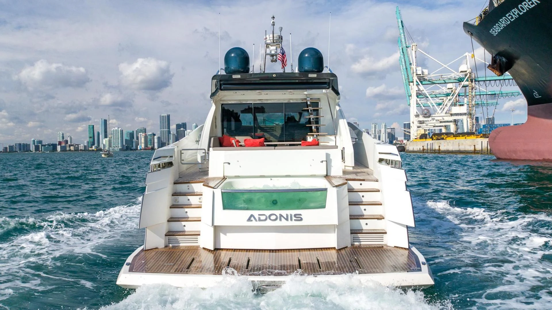 a boat on the water aboard ADONIS Yacht for Sale