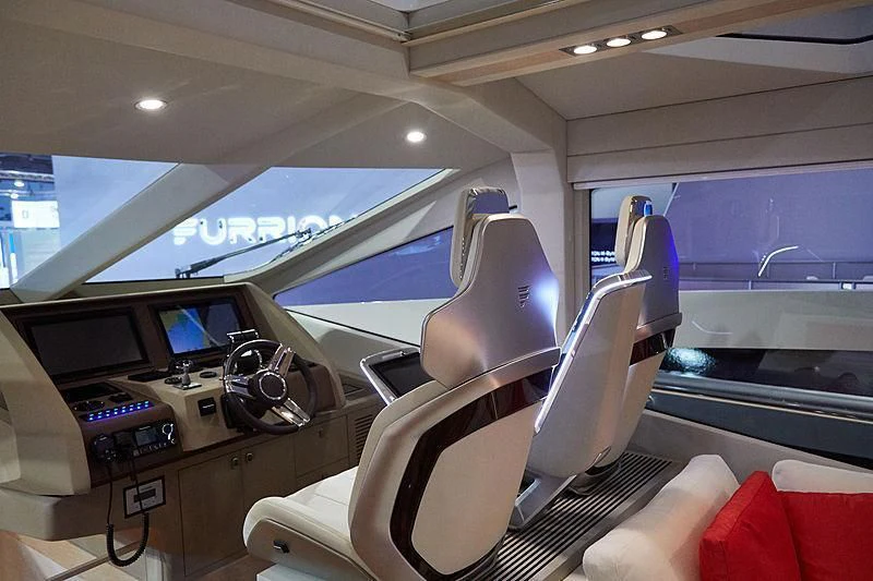 inside of a car aboard ADONIS Yacht for Sale
