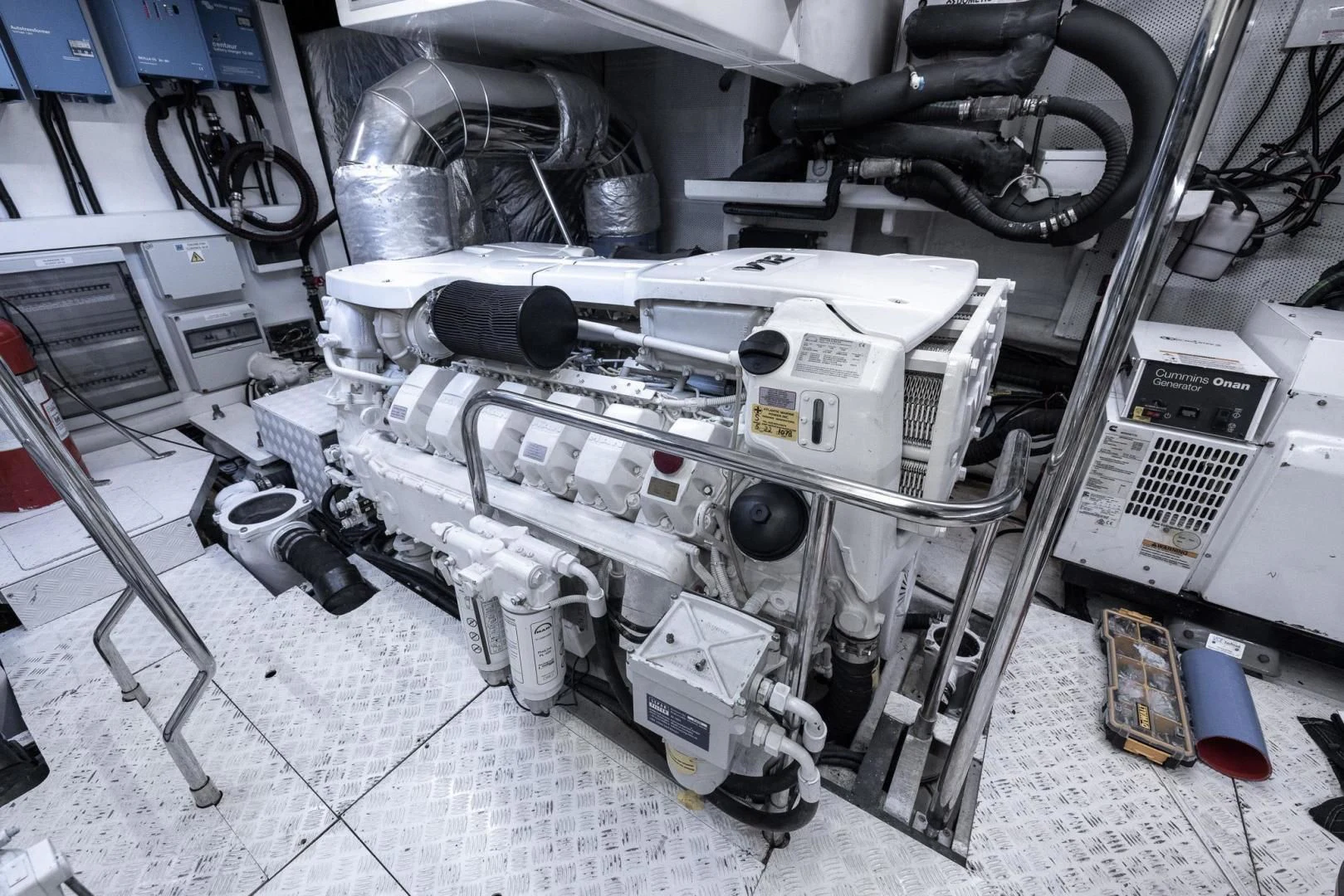 a machine with a large metal object aboard ADONIS Yacht for Sale