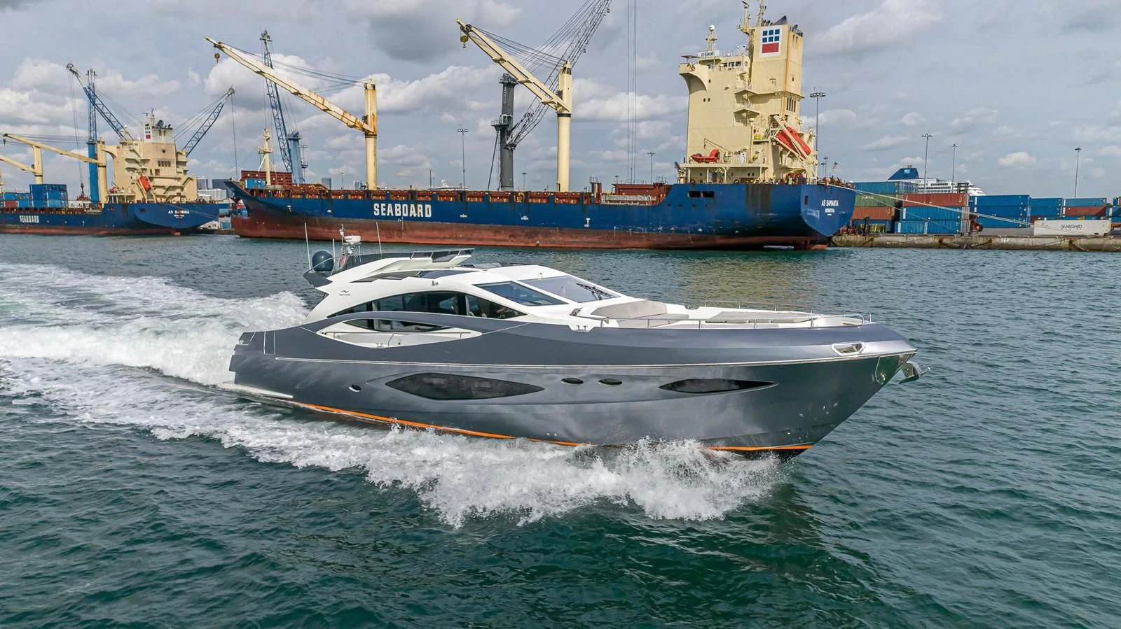 a boat on the water aboard ADONIS Yacht for Sale