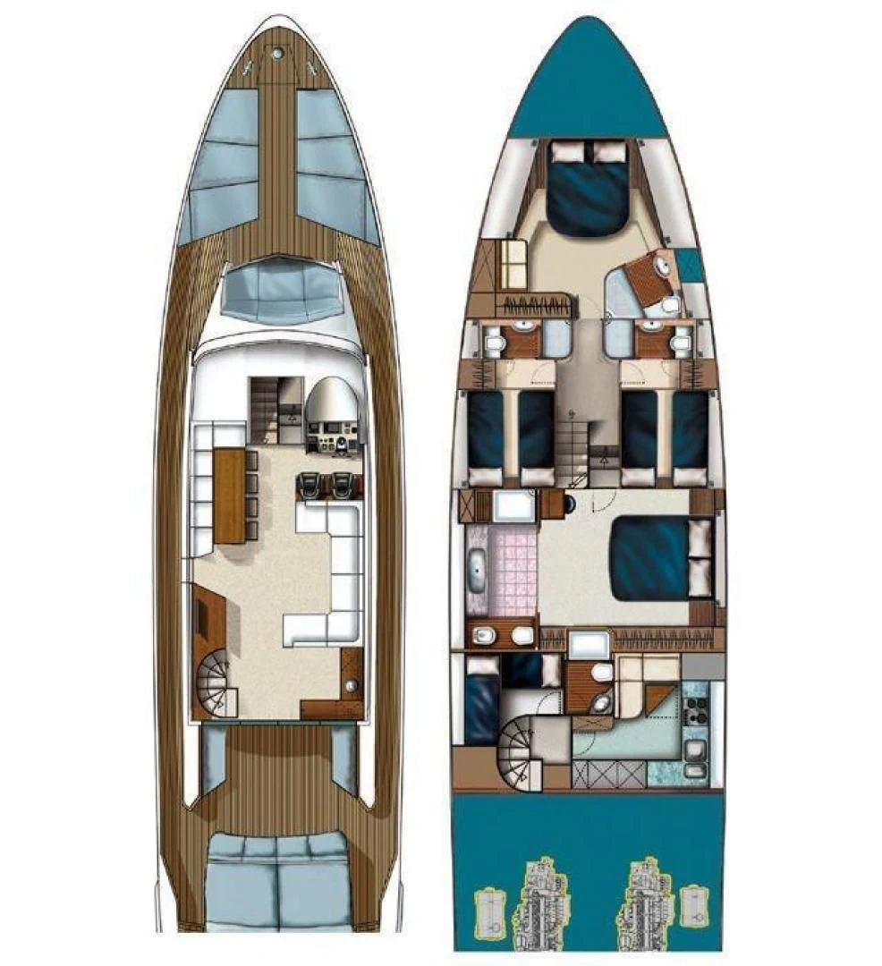 a collage of a building aboard ADONIS Yacht for Sale