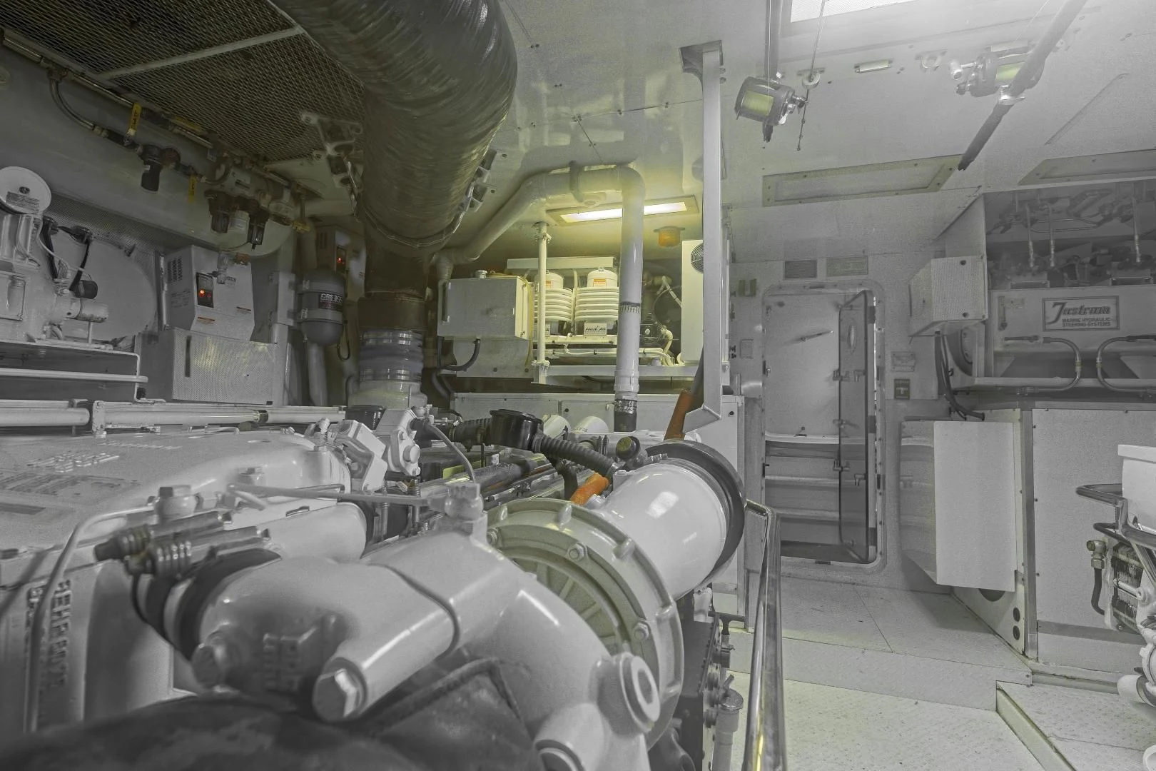 a large room with machinery aboard CARPE DIEM Yacht for Charter