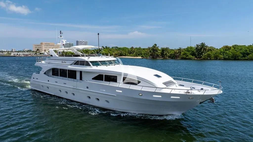 a white boat in the water aboard CARPE DIEM Yacht for Charter