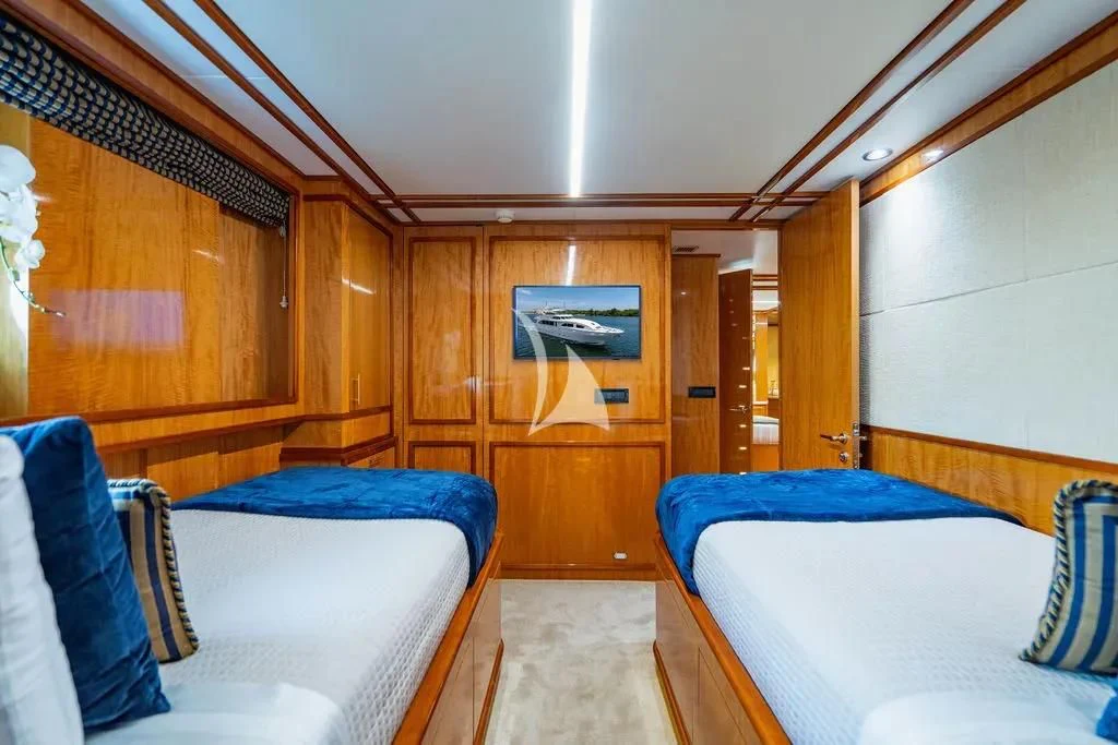 a room with bunk beds aboard CARPE DIEM Yacht for Charter