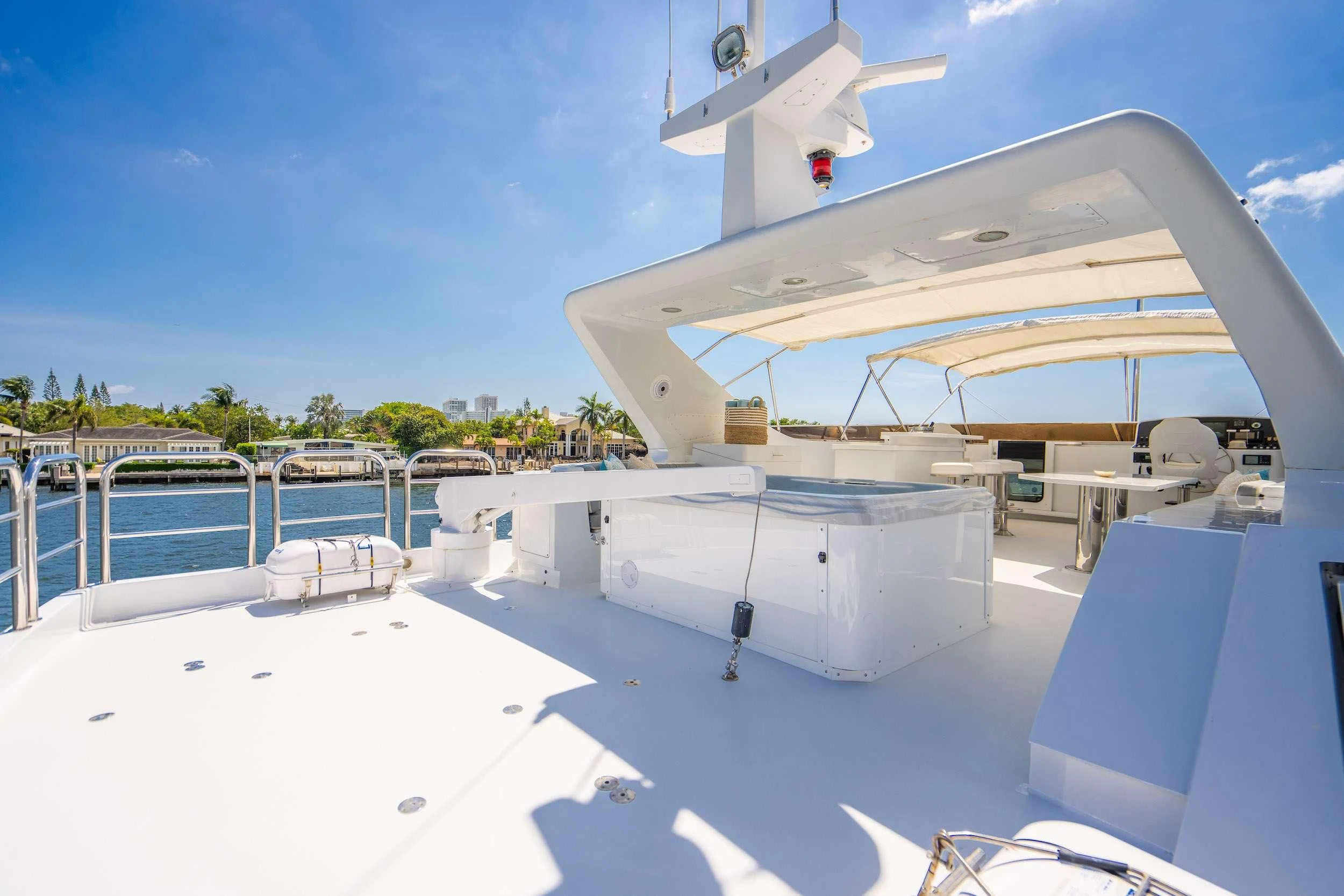 a large white building with a dome roof and a white roof aboard CARPE DIEM Yacht for Charter