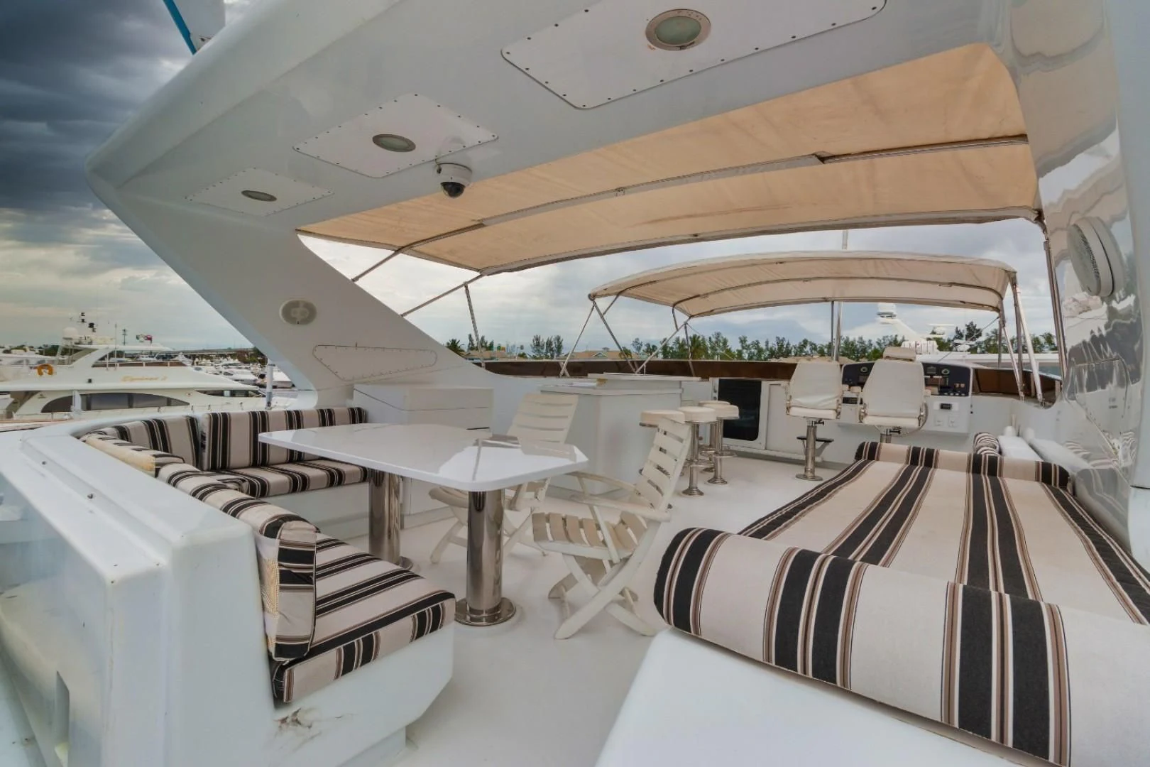 a large white space ship aboard CARPE DIEM Yacht for Charter