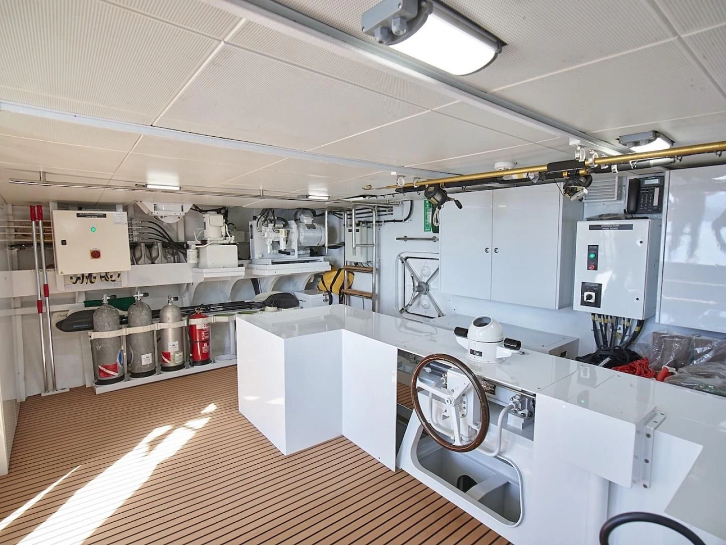 a large industrial kitchen aboard ALAIA Yacht for Sale