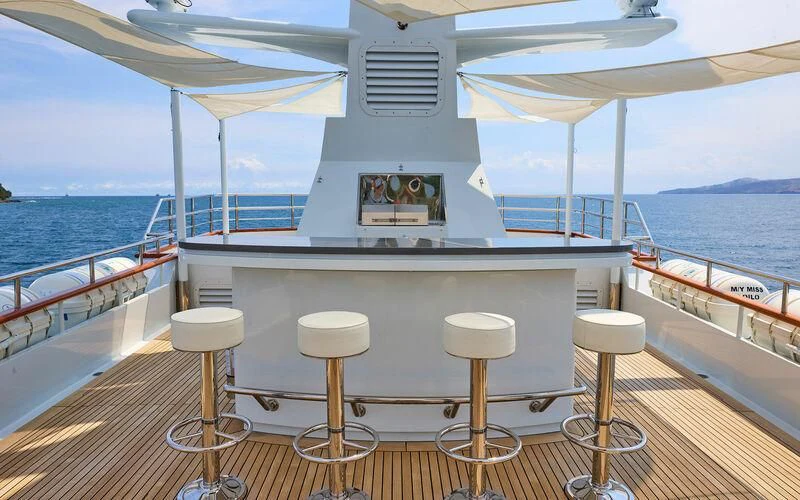 a boat on the water aboard ALAIA Yacht for Sale