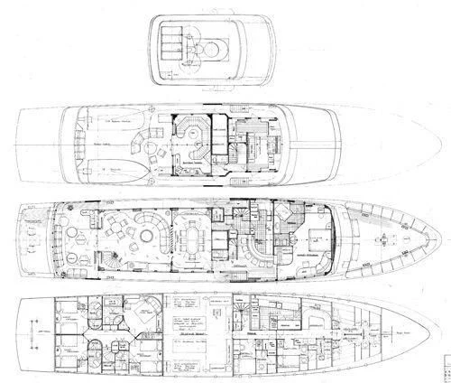 diagram, engineering drawing aboard ALAIA Yacht for Sale