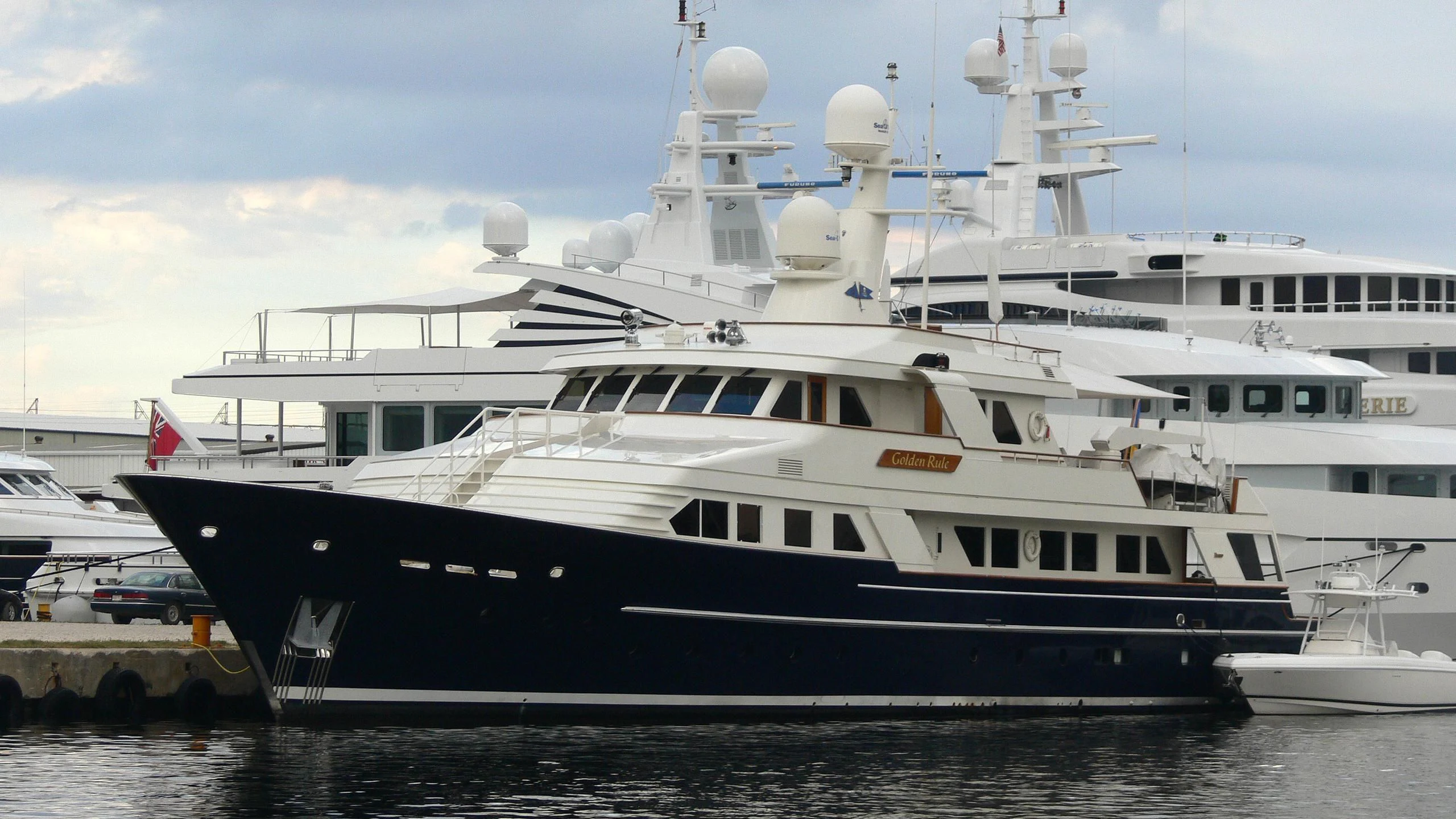 a large white yacht aboard ALAIA Yacht for Sale