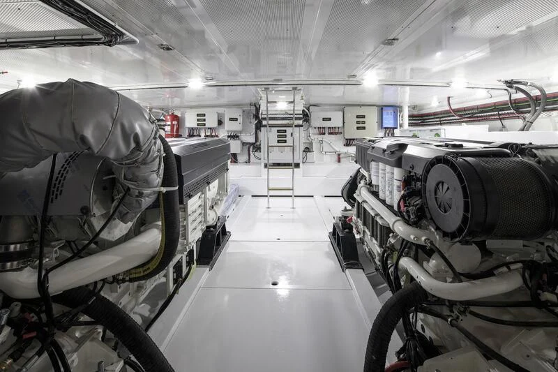 a room with large machines aboard ALECTO Yacht for Sale