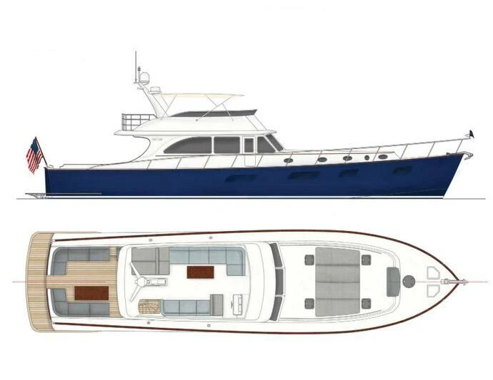 a boat with a flag on the front aboard ALECTO Yacht for Sale
