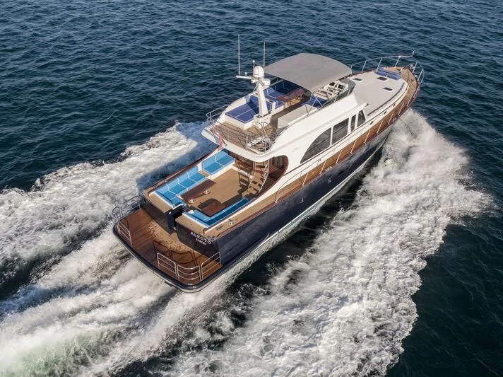 a boat on the water aboard ALECTO Yacht for Sale