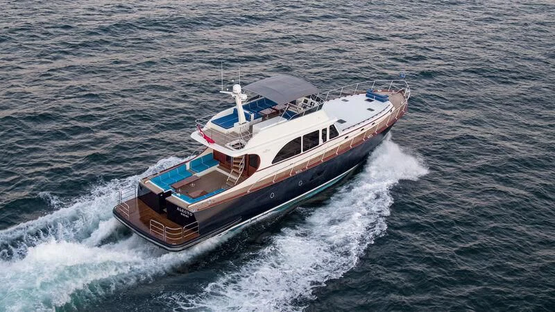 a boat on the water aboard ALECTO Yacht for Sale