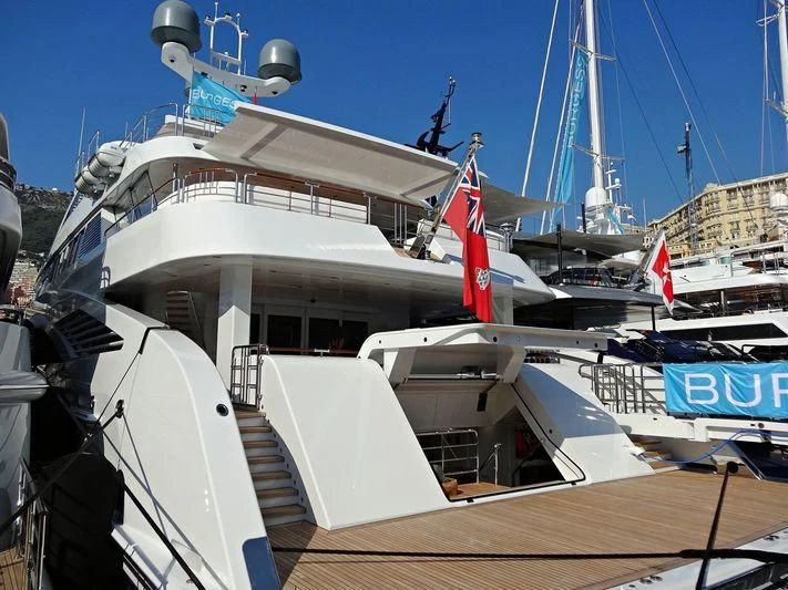 a boat docked at a pier aboard ROCK.IT Yacht for Charter