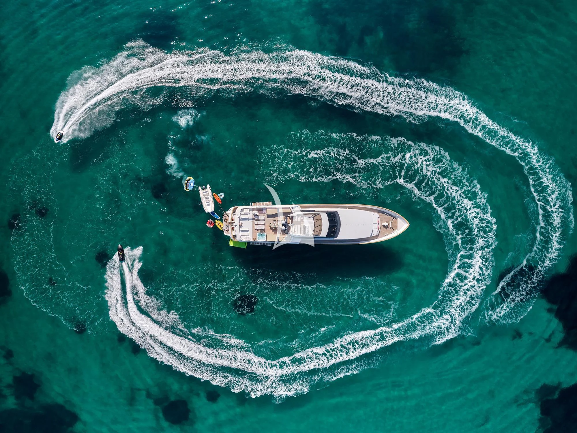 a boat in the water aboard LADY RINA Yacht for Sale