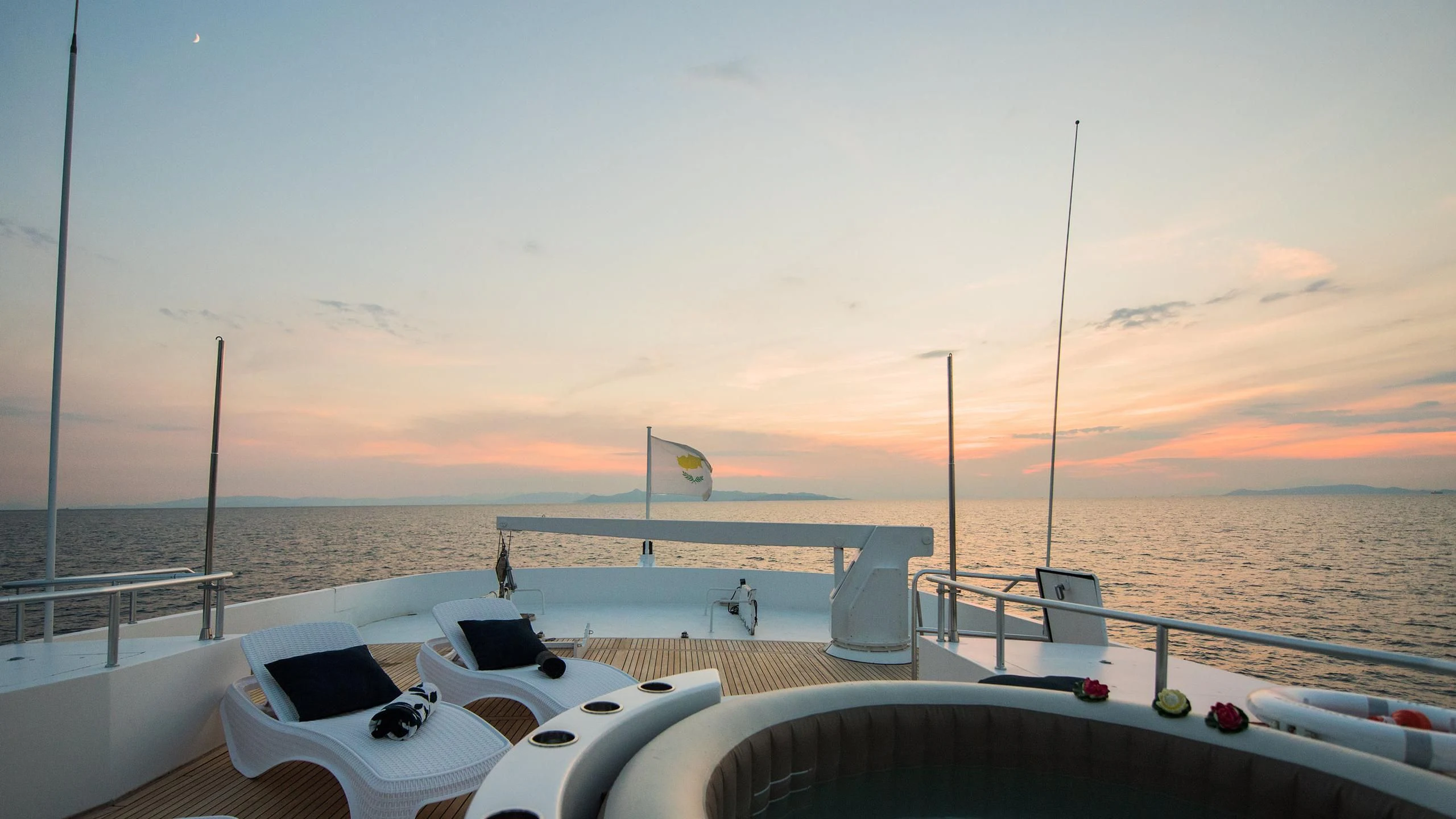 a boat on the water aboard LADY RINA Yacht for Sale