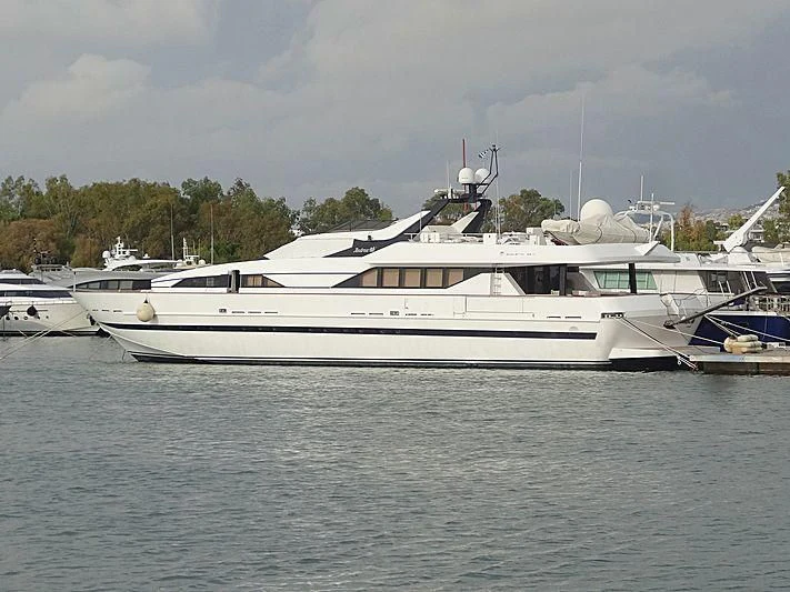 a boat in the water aboard LADY RINA Yacht for Sale